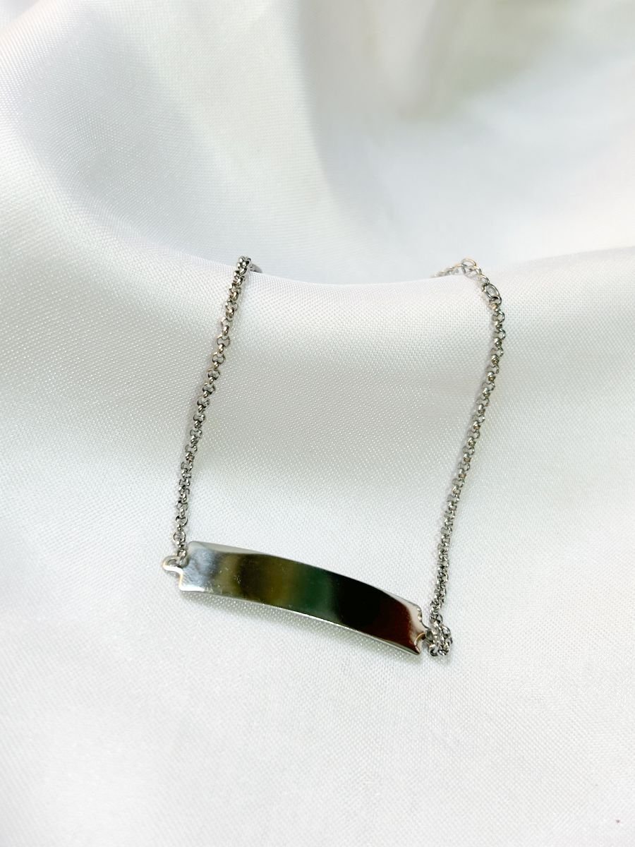 Pulseira Inox Portuguesa + Chapa Retangular