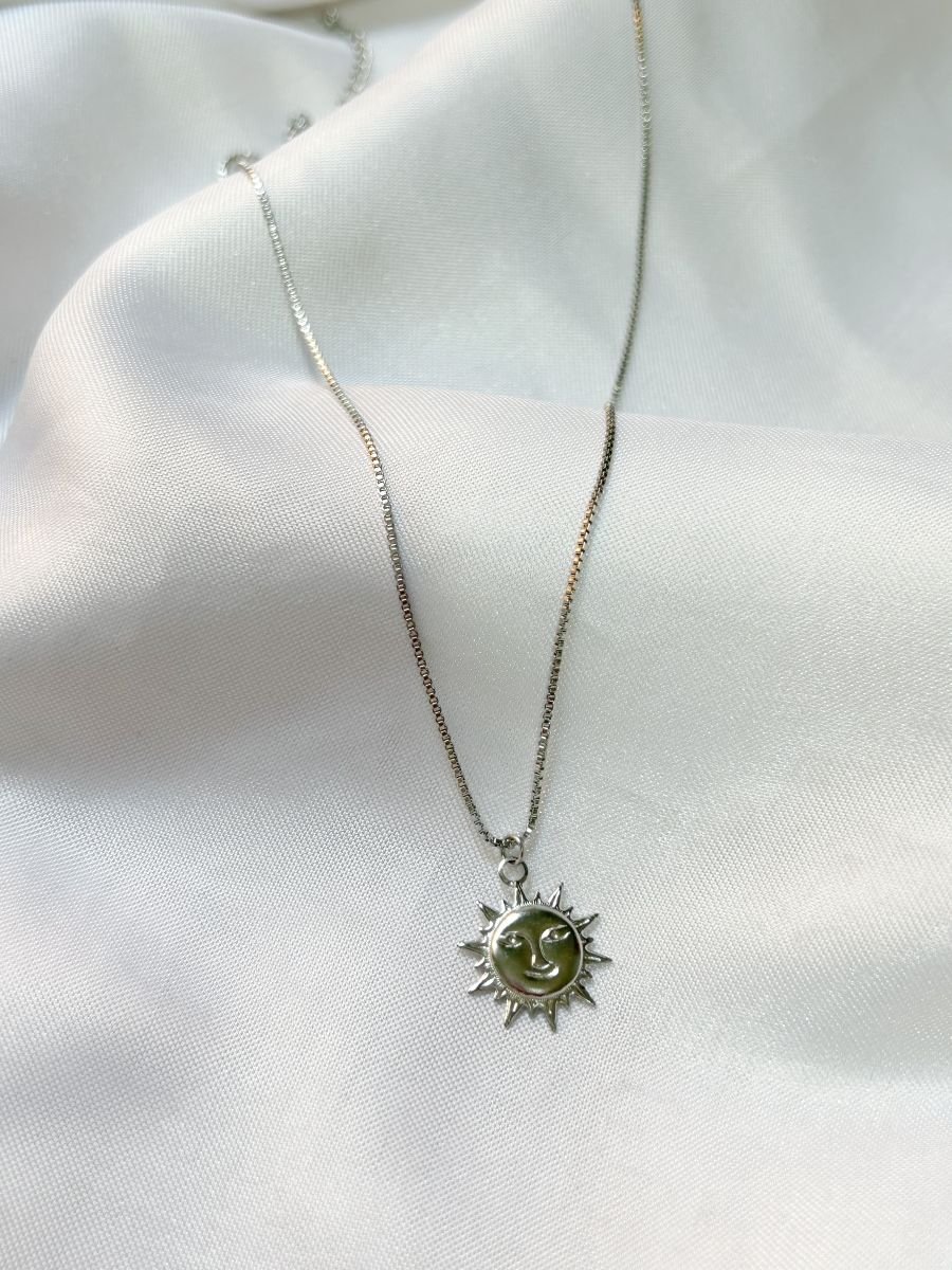 Colar Veneziana Inox Solitário C/rosto 15mm