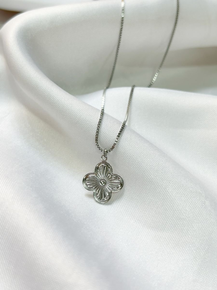 Colar Veneziana Inox Trevo 15mm