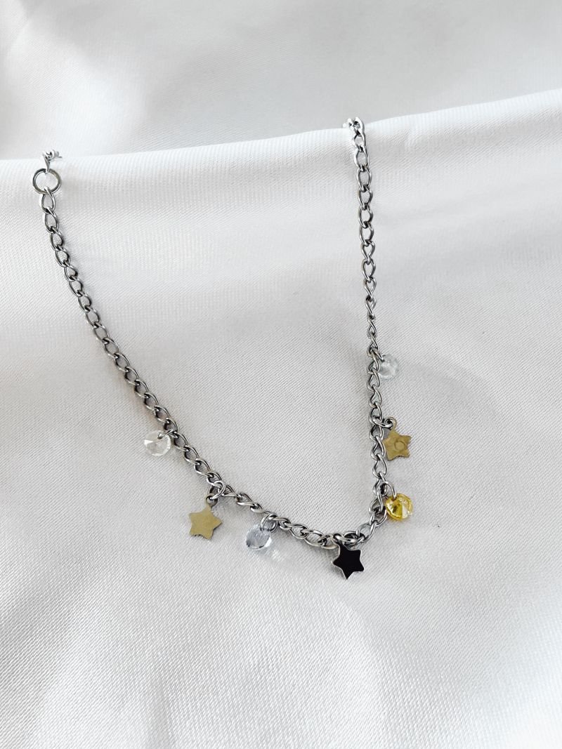 Tornozeleira Inox Estrela+zirconia