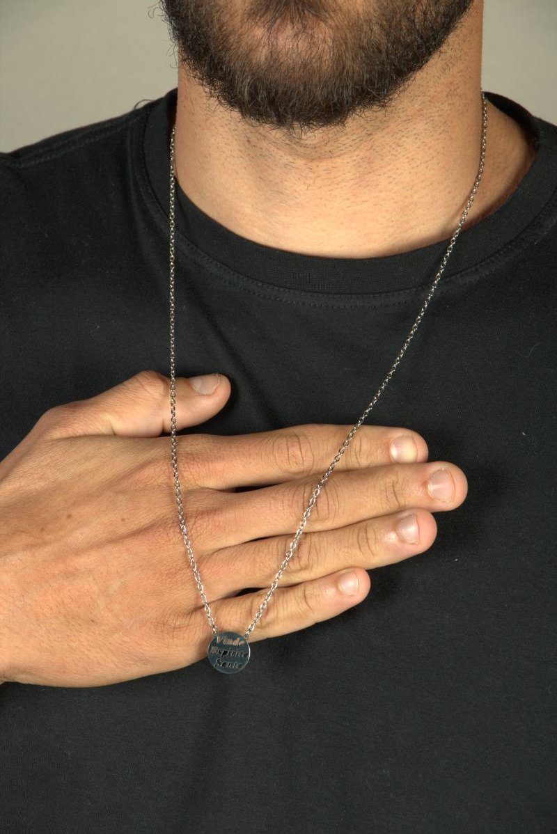 Escapulário Inox 'vinde Espirito Santo'