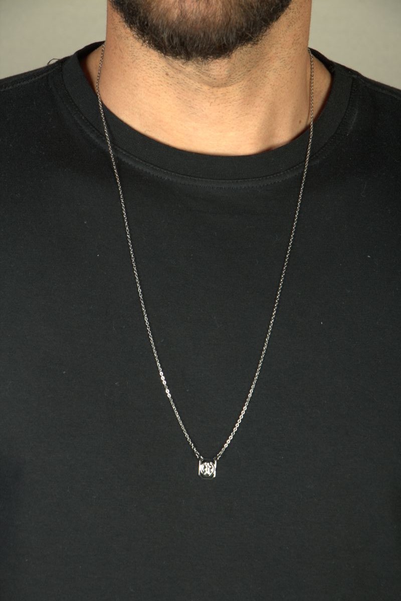 Escapulário Inox Pingente Retangular 'são Bento'