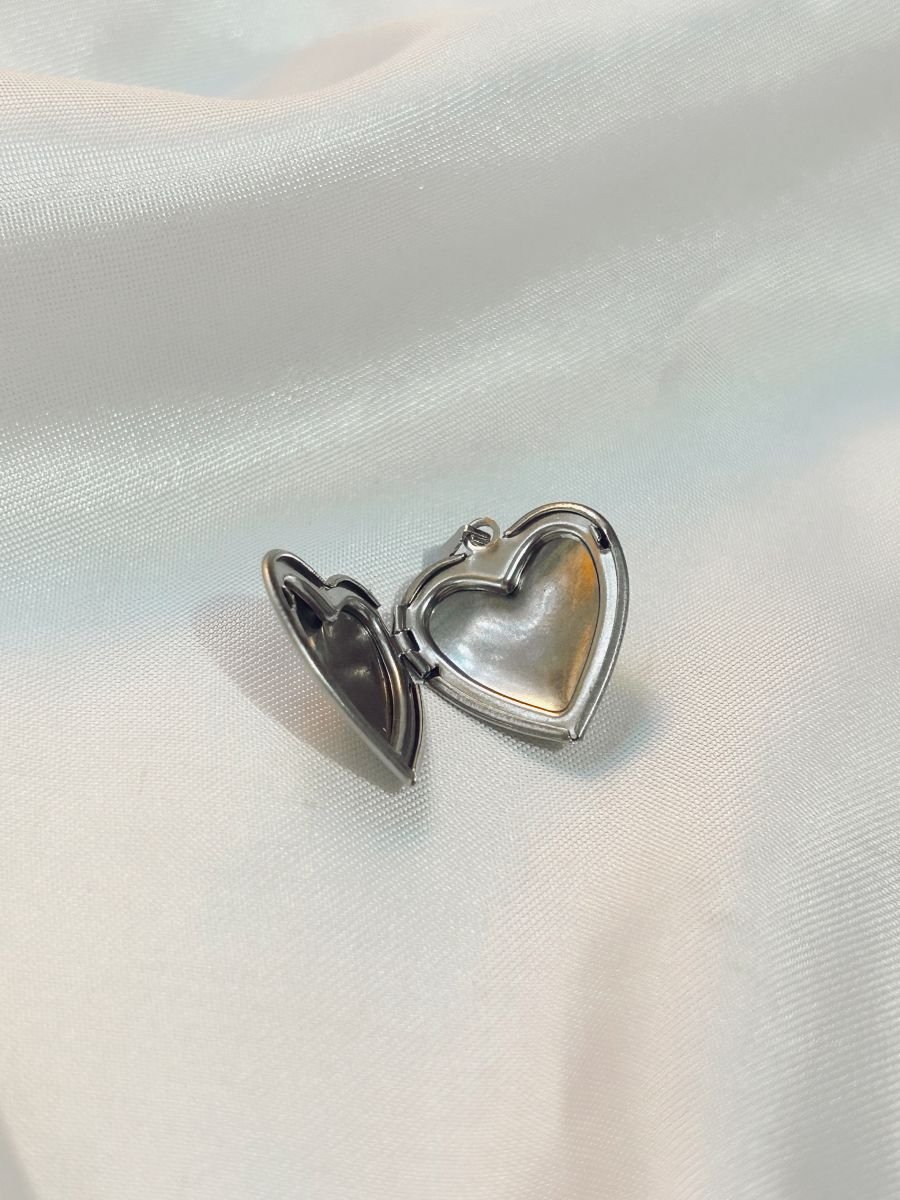 Pingente Relicário Inox Coração Liso